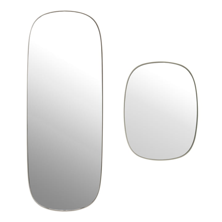 Muuto - Framed Mirror, groß / klein, grau / Klarglas