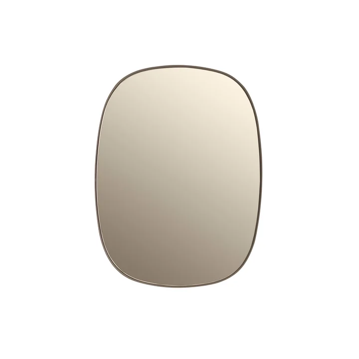 Der Framed Mirror, klein in taupe / taupe Glas
