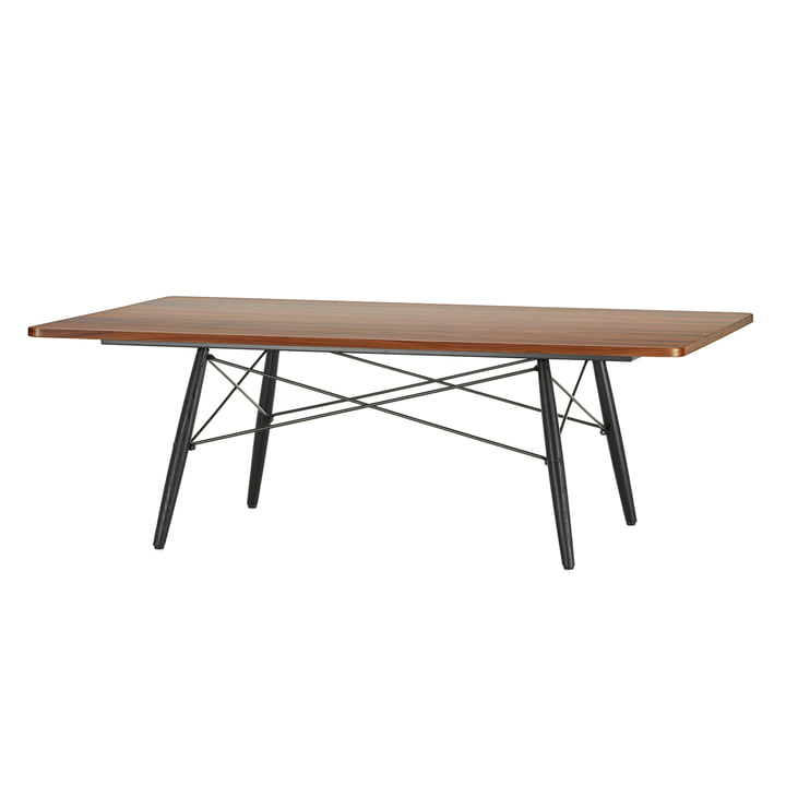 Der Eames Coffee Table in Furnier Santos Palisandermit Untergestell in Esche schwarz von Vitra