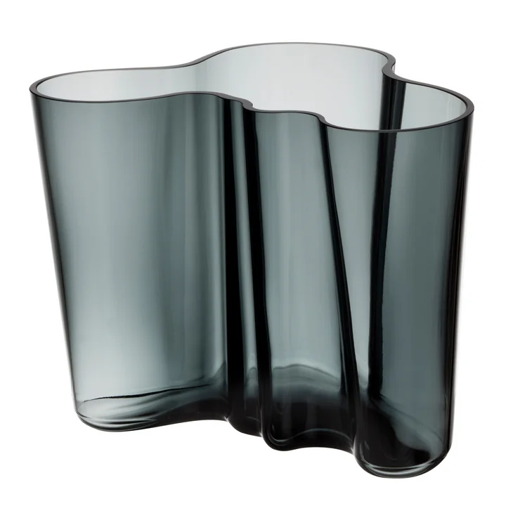 Aalto Vase Savoy 160 mm von Iittala in Dunkelgrau