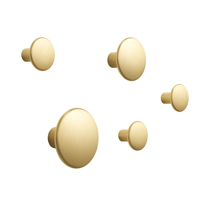 5er-Set Wandhaken "The Dots Metal" von Muuto aus Messing