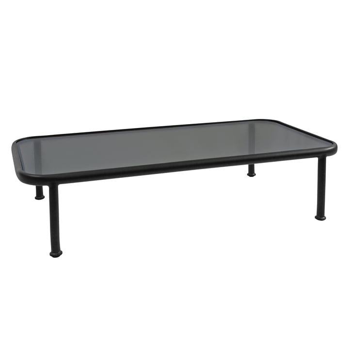 Dock Tisch rechteckig von Emu in schwarz / Glas rauchgrau