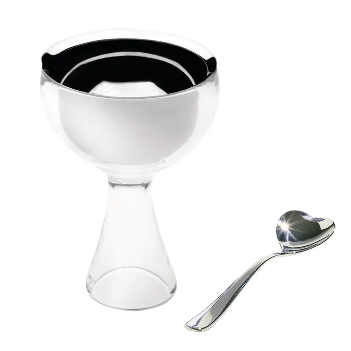 Big Love Eisbecher inkl. Löffel von Alessi in Eisgrau