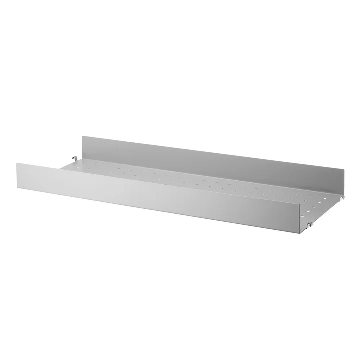 Metallboden mit hoher Kante 78 x 30 cm von String in Grau