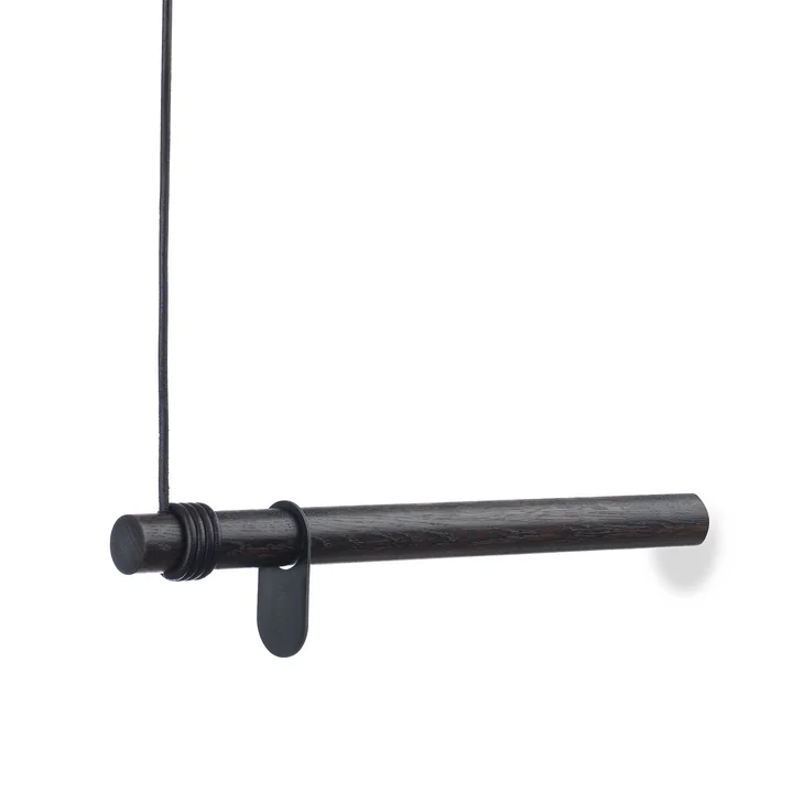 Wall Swing Wandgarderobe von Lind DNA in Eiche Schwarz / Leder Schwarz
