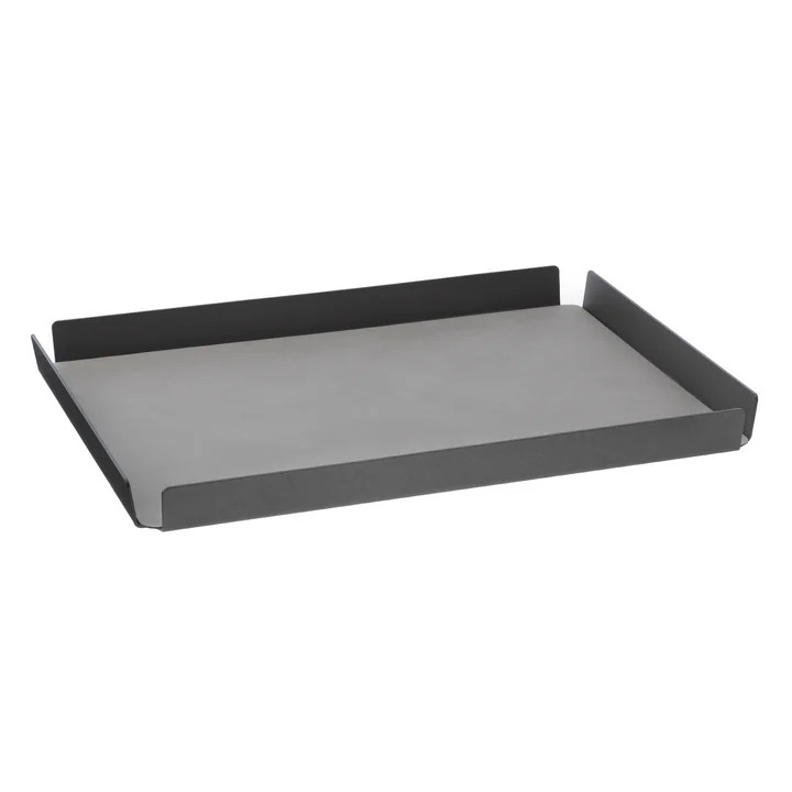 Tablett Square L 36 x 46 cm von Lind DNA in Alu Anthrazit, Double Nupo Anthrazit / Hellgrau