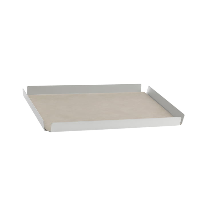 LindDNA - Tray Square M, 28 x 36 cm, Alu metallic, Double Nupo anthrazit / Nupo hellgrau (2 mm)