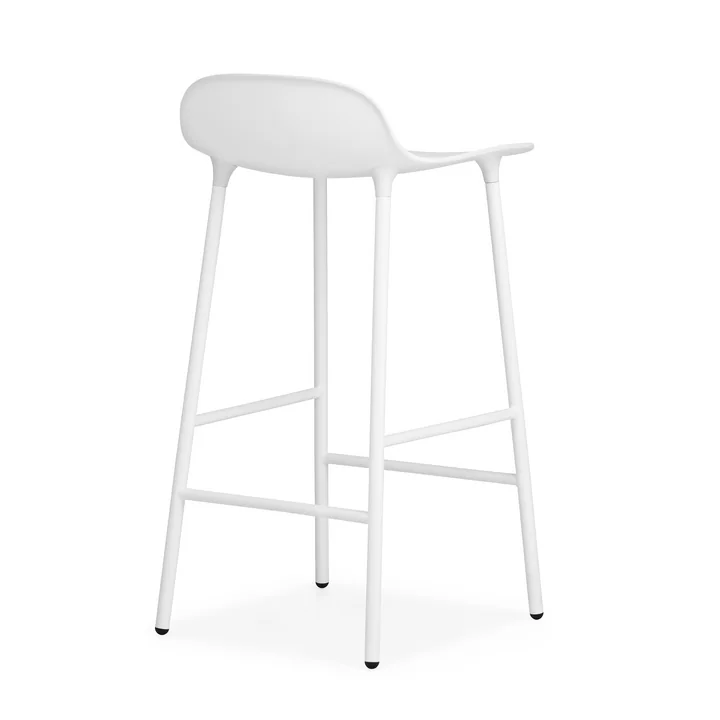 Form Barhocker (65 cm) von Normann Copenhagen in Weiß mit Stahlgestell