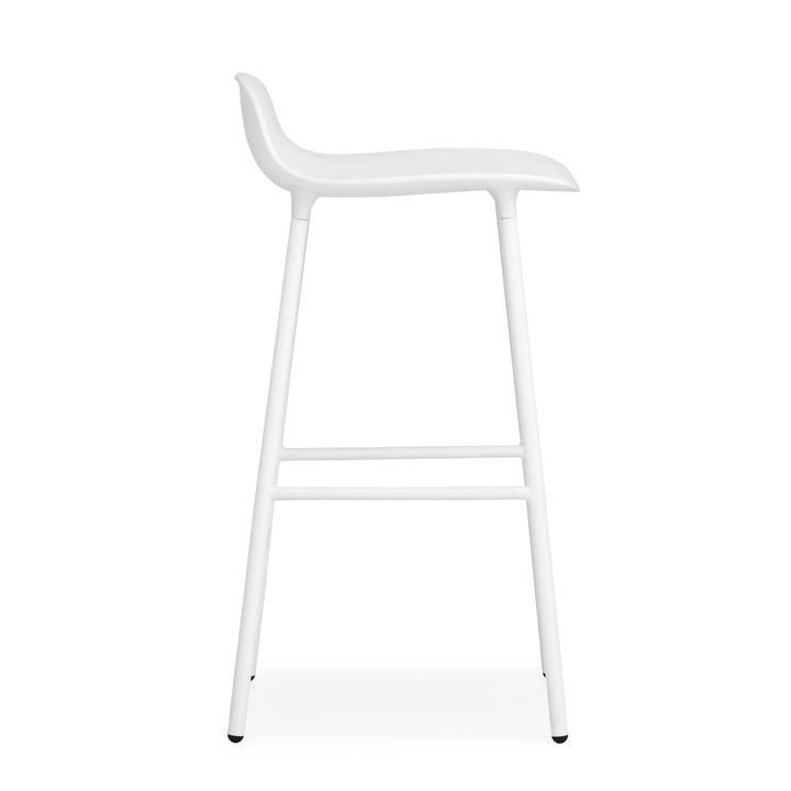 Form Barhocker (65 cm) von Normann Copenhagen in Weiß mit Stahlgestell
