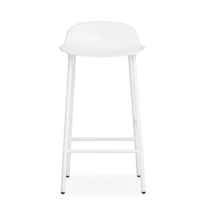 Form Barhocker (65 cm) von Normann Copenhagen in Weiß mit Stahlgestell