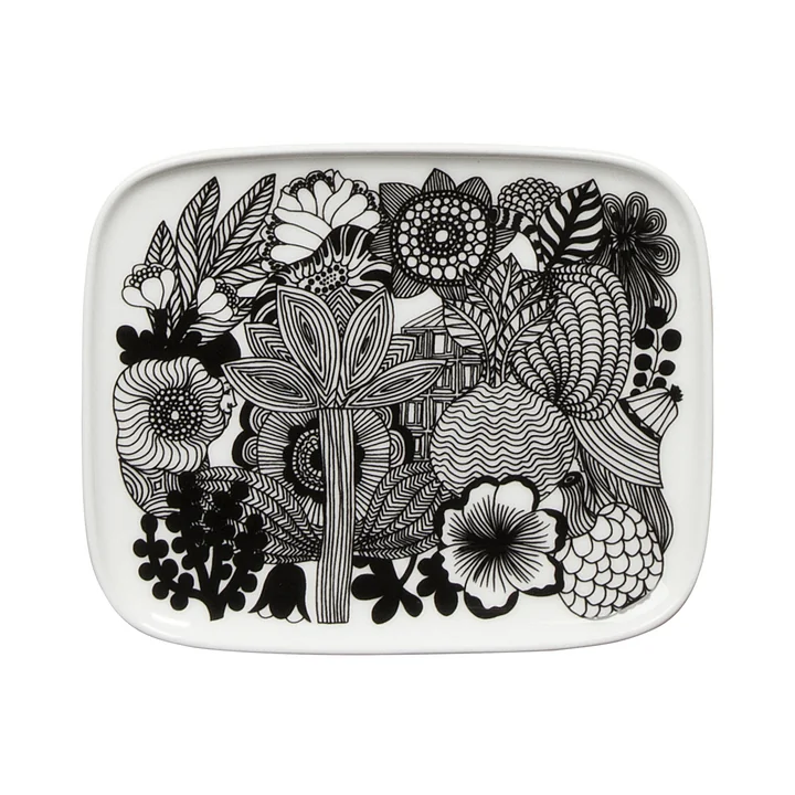 Siirtolapuutarha Servierplatte 15 x 12 cm von Marimekko in Schwarz / Weiß
