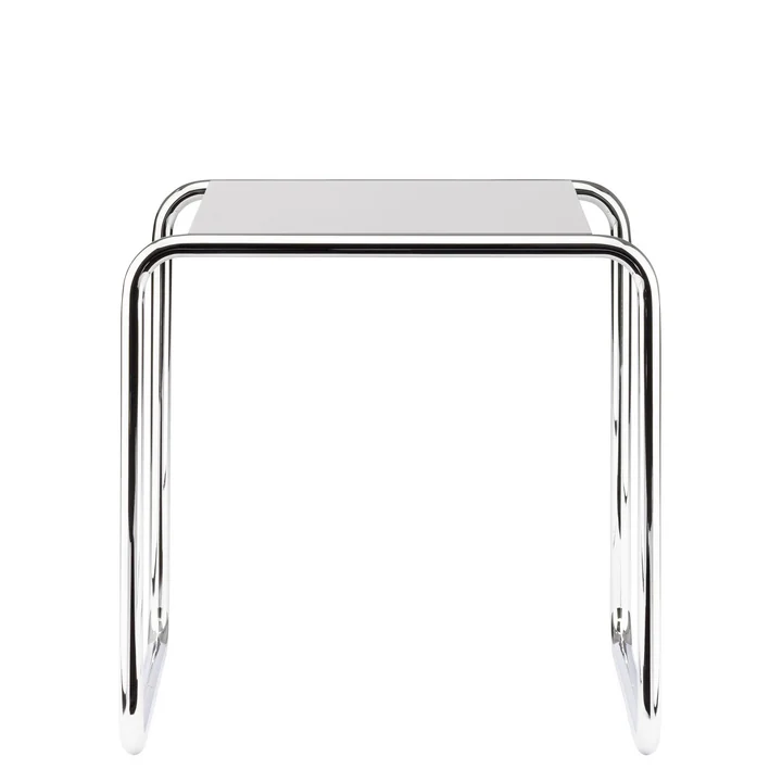 B 9 a Satztisch von Thonet in Chrom / Decklack Reinweiß (RAL 9010)