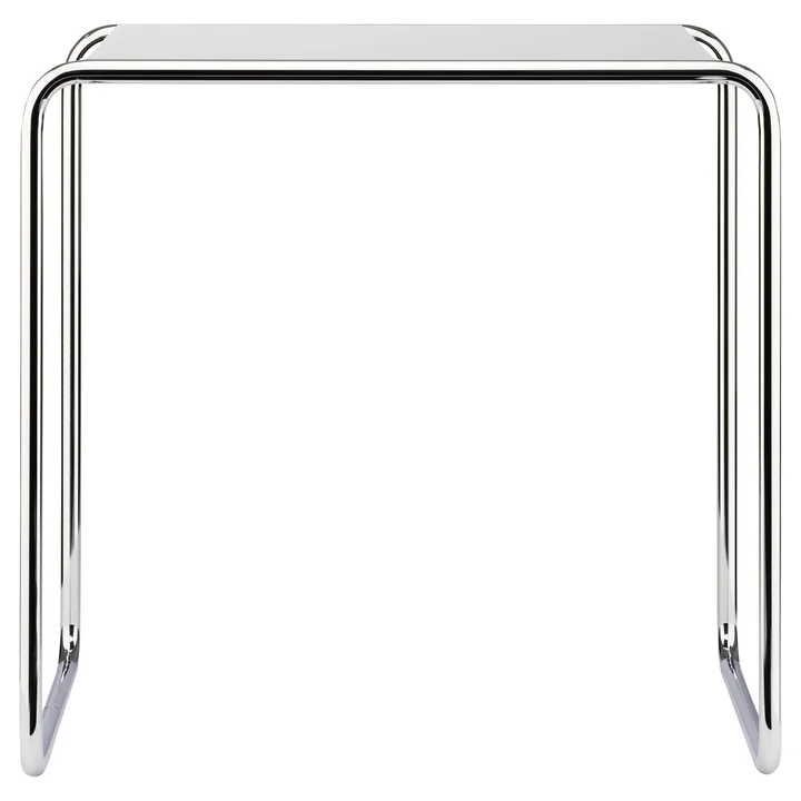 B 9 d Satztisch von Thonet in Chrom / Decklack Reinweiß (RAL 9010)