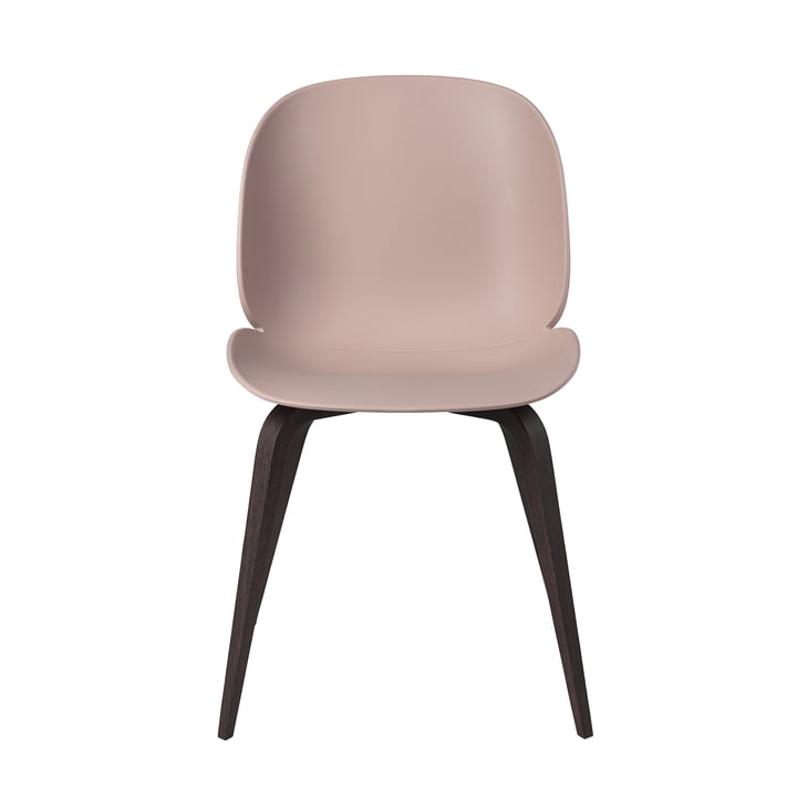 Beetle Dining Chair Wood Base von Gubi in Schwarz gebeizt / Sweet Pink