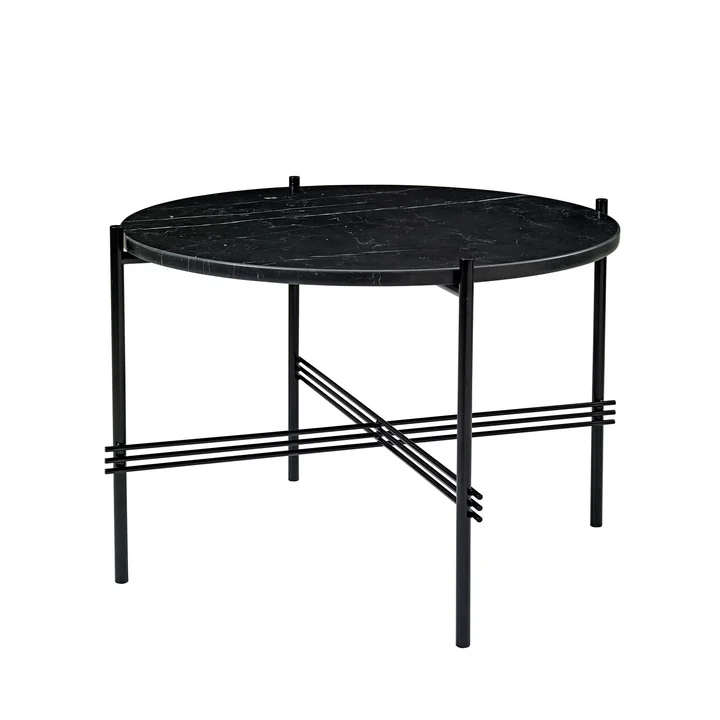 TS Couchtisch Ø 55 cm von Gubi in Schwarz / Marmor Schwarz