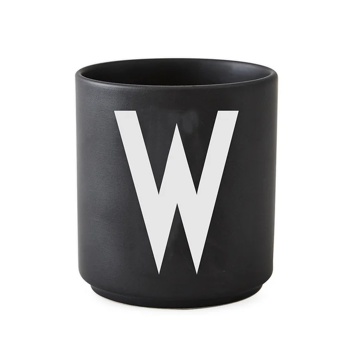 AJ Porzellan Becher W von Design Letters in Schwarz