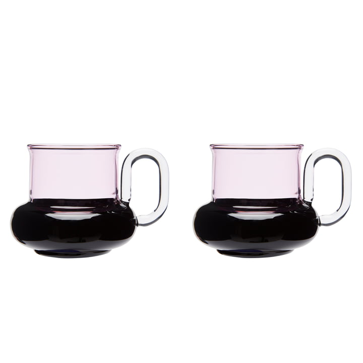 Die Tom Dixon - Bump Teetasse, grau / rosa (2er-Set)