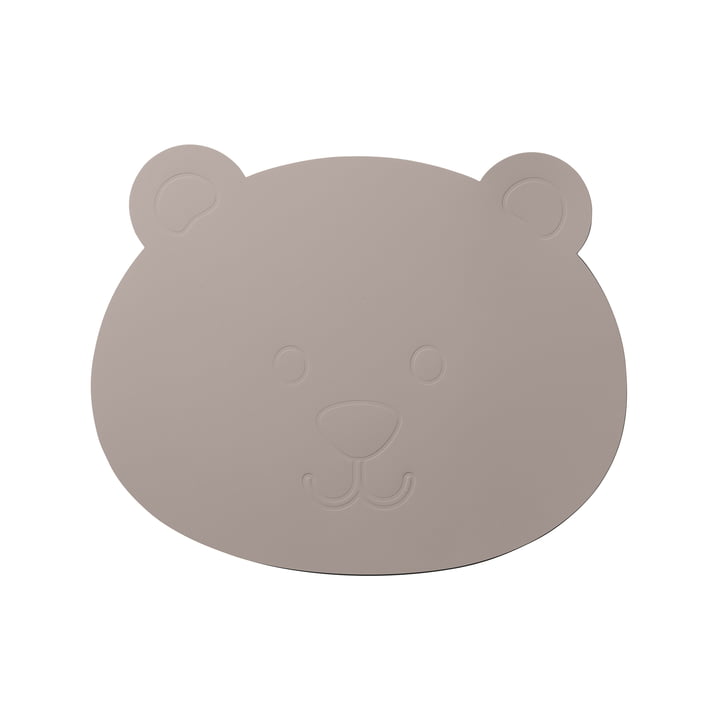 Der LindDNA - Kinder-Tischset Bär in Softbuck cool grey