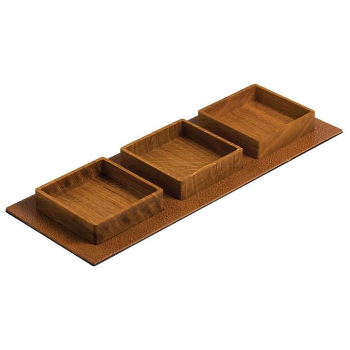 Serving Tray Set Square 44 x 16,5 cm von LindDNA in Eiche natur / Bull natur