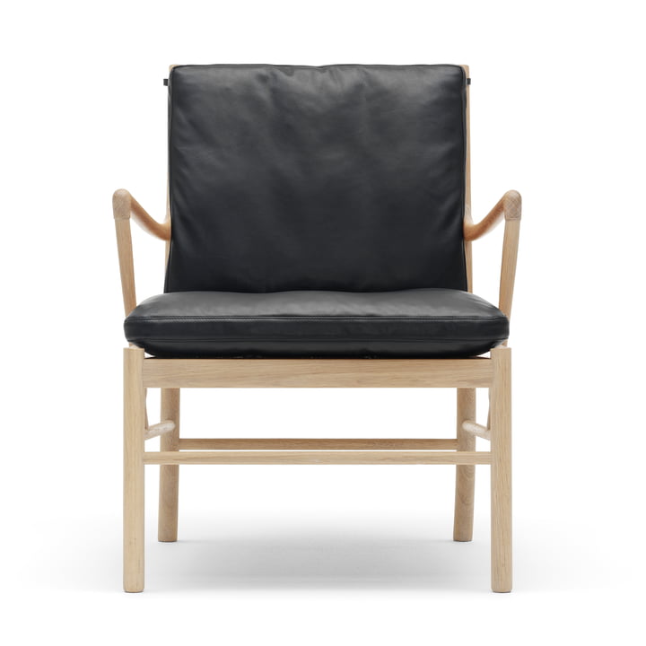 Der Carl Hansen - OW149 Colonial Chair, Eiche geseift / Leder Schwarz