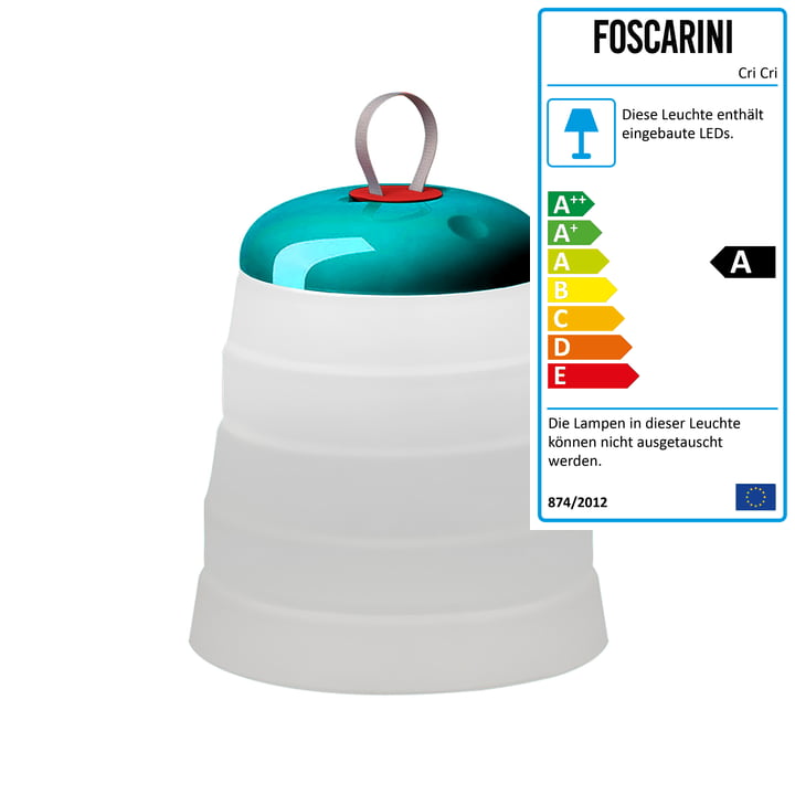 Die Foscarini - Cri Cri Akkuleuchte LED, grün
