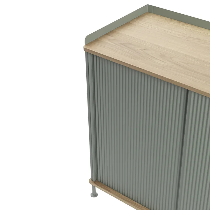 Enfold Sideboard hoch von Muuto in Eiche / Dusty Grün