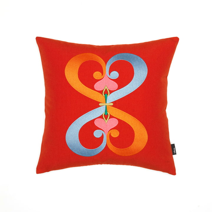 Das Vitra - Embroidered Kissen Double Heart, 40 x 40 cm in rot