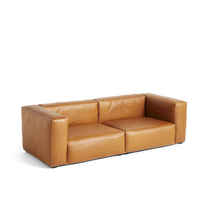 Hay - Mags Soft Sofa 2,5-Sitzer, Kombination 1, Leder Cognac (Sil0250)