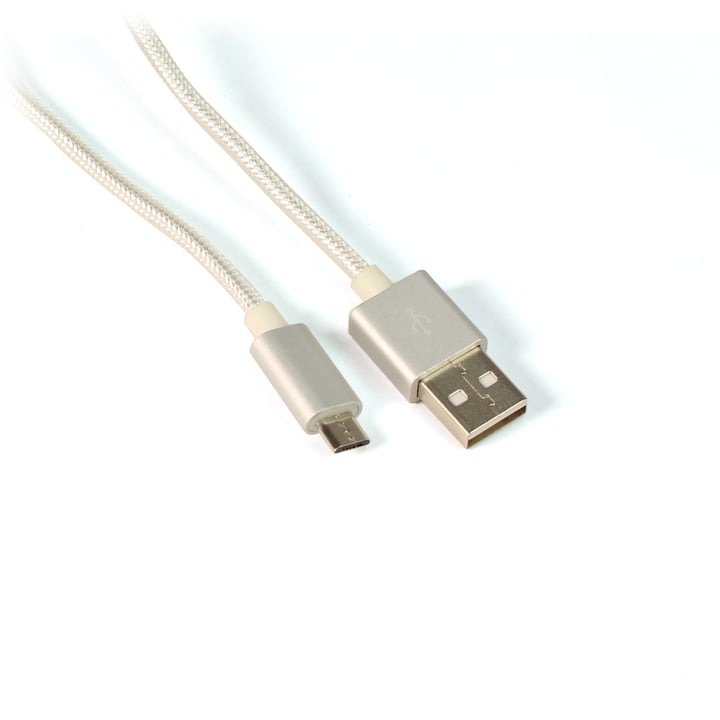 AllDock - AllDock Gewebe-Kabel, weiß / micro USB