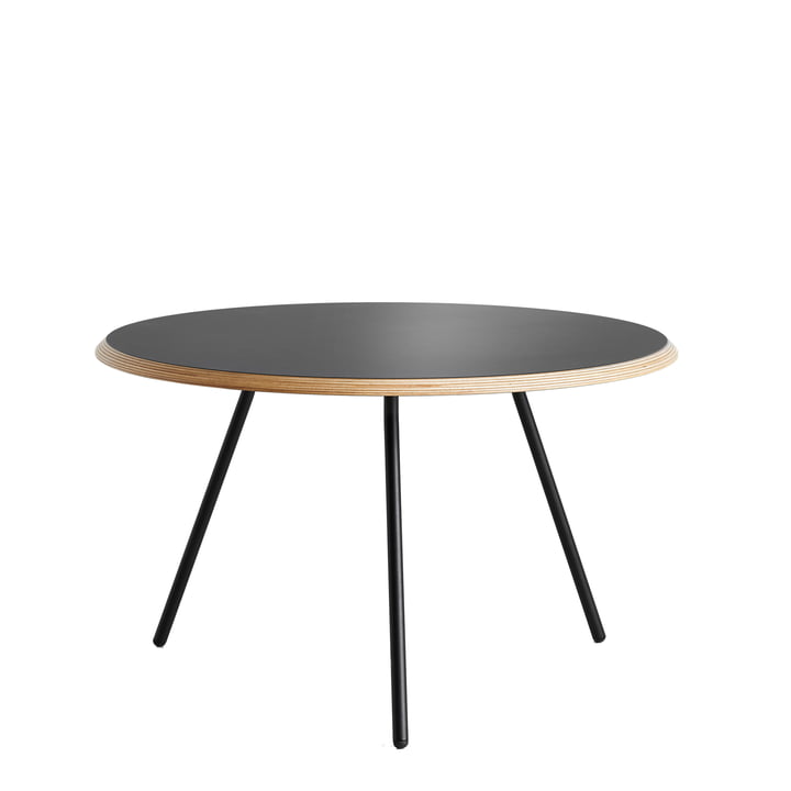 Woud - Soround Side Table H 39,5 cm / Ø 60 cm, Laminat schwarz (Fenix)