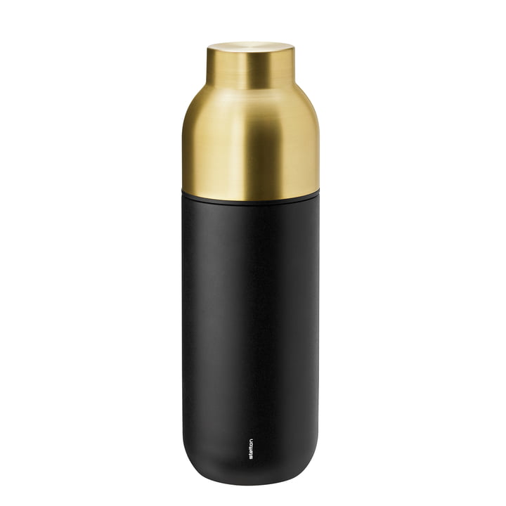 Die Stelton - Collar Thermosflasche 0.75 l in schwarz / Messing
