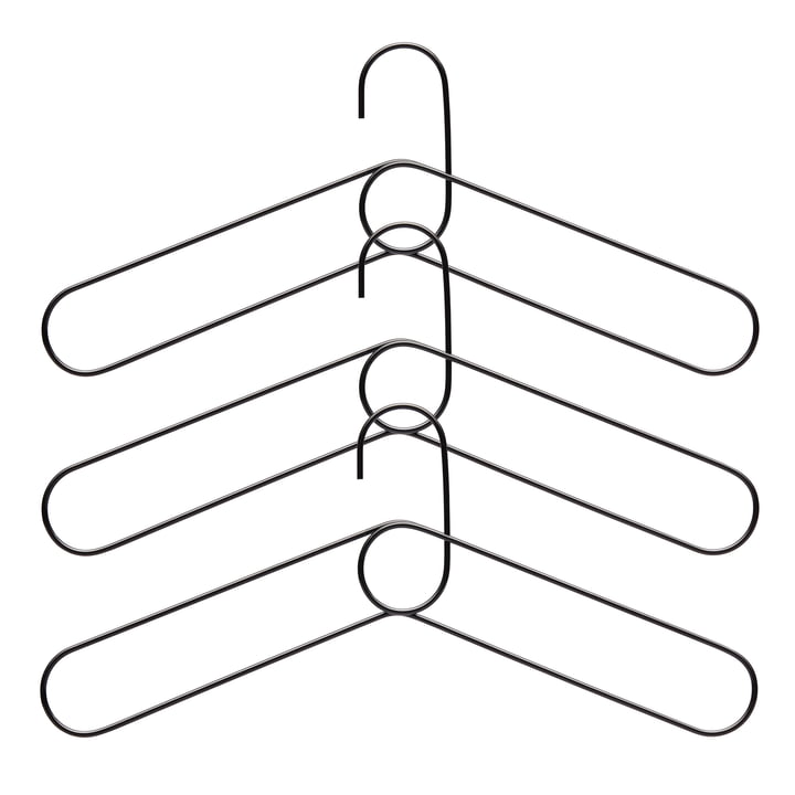 Loop Kleiderbügel (3er-Set), schwarz von Puik 