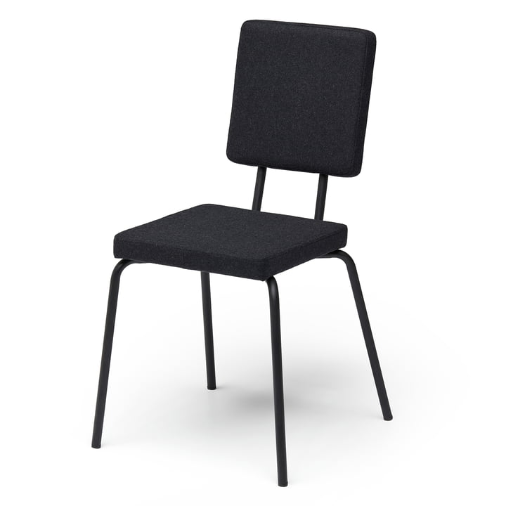 Option Stuhl, Sitzfläche und Rückenlehne quadratisch von Puik in schwarz / schwarz