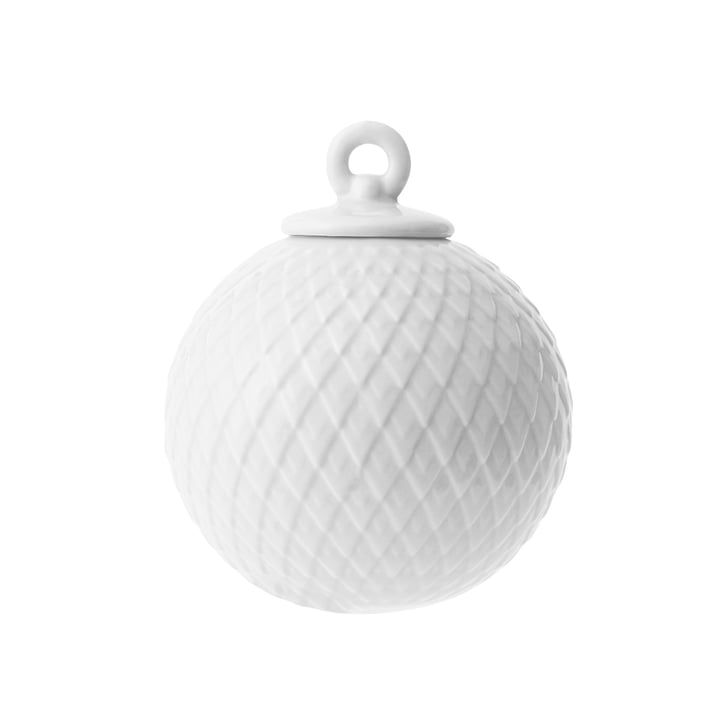 Rhombe Deko-Kugel in weiß von Lyngby Porcelæn