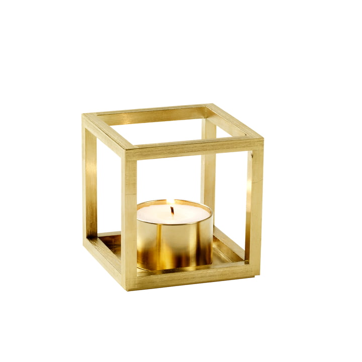 Kubus T Teelichthalter von by Lassen in gold-plated