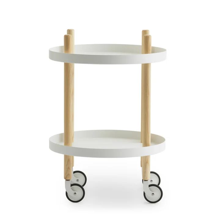 Block Beistellwagen Ø 45 cm von Normann Copenhagen in Esche / weiß