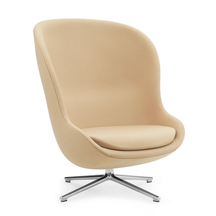 Hyg Lounge Chair Swivel High von Normann Copenhagen - Aluminium / beige (Synergy LDS18)