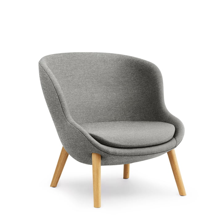 Hyg Lounge Chair Low von Normann Copenhagen - Eiche / grau (Flax MLF26)