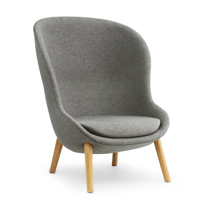 Hyg Lounge Chair High von Normann Copenhagen - Eiche / grau (Flax MLF26)