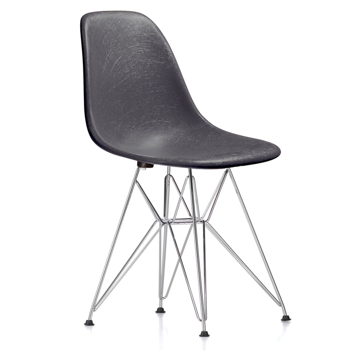 Eames Fiberglass Side Chair DSR von Vitra - verchromt / Eames elephant hide grey