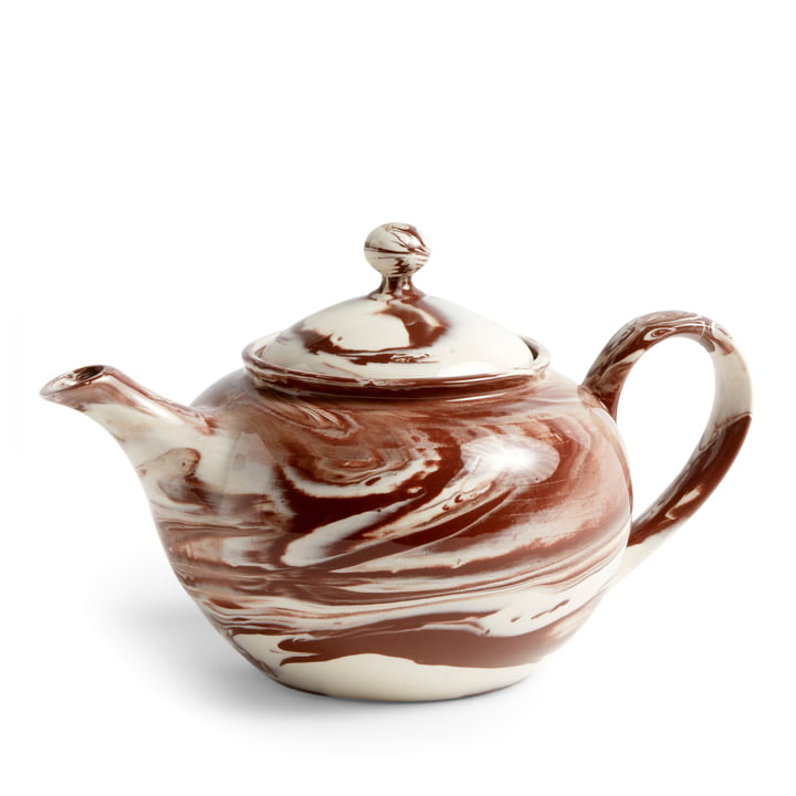 Marbled Teapot 0,8 l von Hay in braun