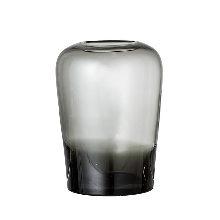 Glas-Vase von Bloomingville - Ø 13,5 x H 19 cm in grau
