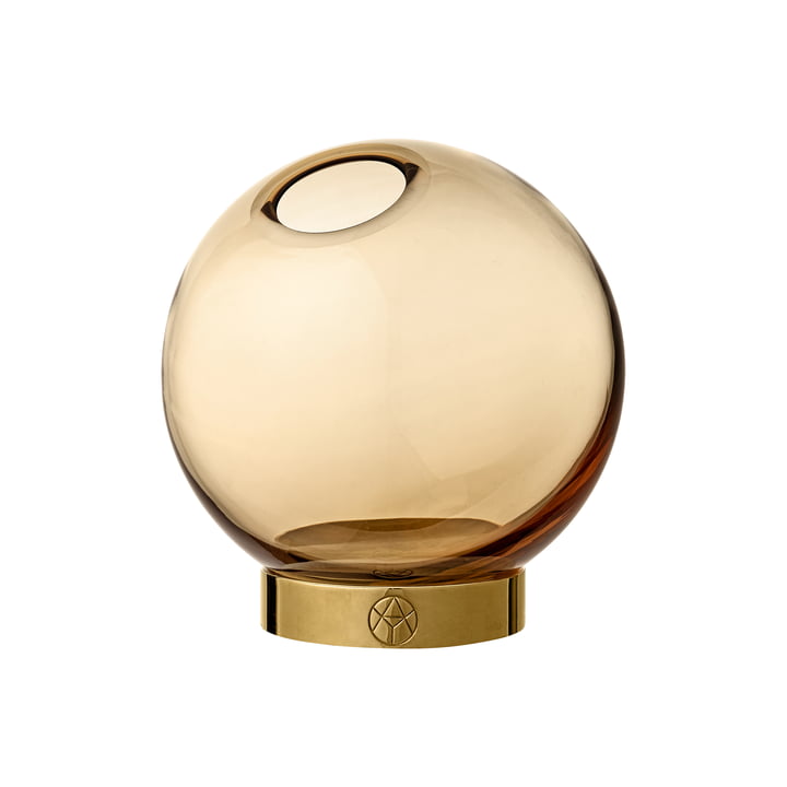 Globe Vase mini, Ø 10 x H 10 cm in amber / gold von AYTM
