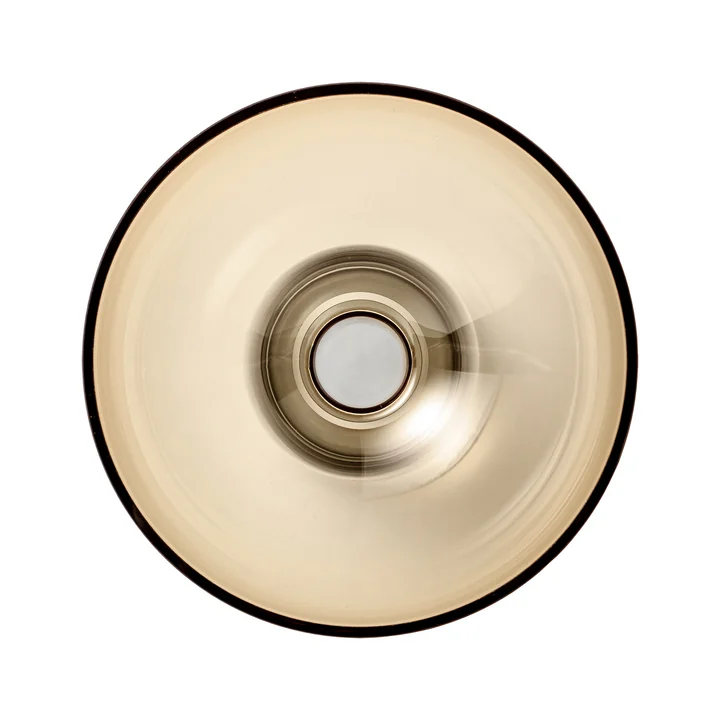 Torus Vase, schwarz / amber von AYTM in der Draufsicht