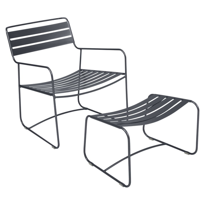 Surprising Lounger Sessel + Fußablage von Fermob in anthrazit