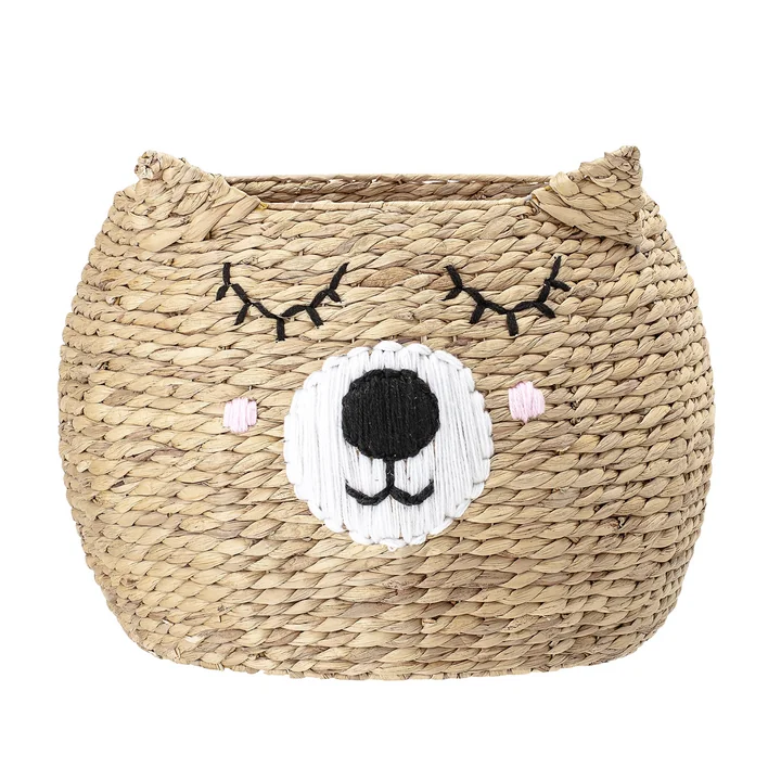 Aufbewahrungskorb mit Gesicht von Bloomingville, Ø 50 x H 40 cm, Bär