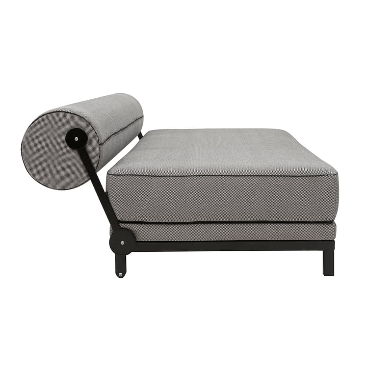 Sleep Daybed von Softline in schwarz / Keder schwarz / Bezug Cento schwarz / weiß (470)