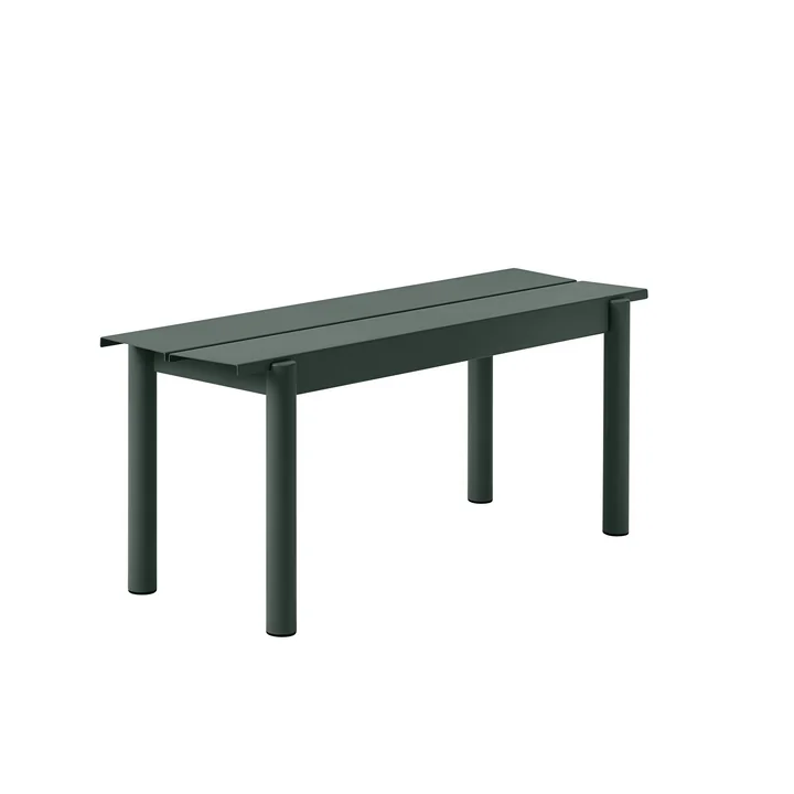 Linear Steel Bank 110 cm in dunkelgrün von Muuto