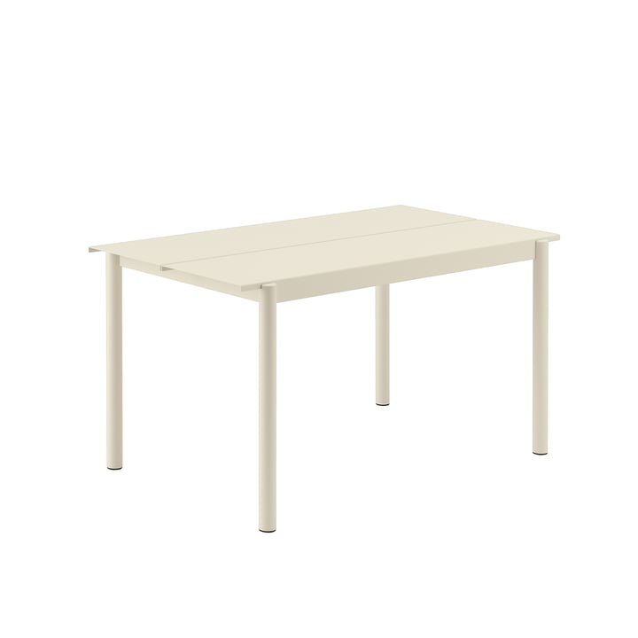 Linear Steel Tisch, 140 x 75 cm in weiß von Muuto