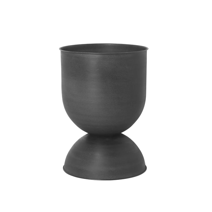 Hourglass Blumentopf medium, Ø 41 x H 59 cm in schwarz / dunkelgrau von ferm Living